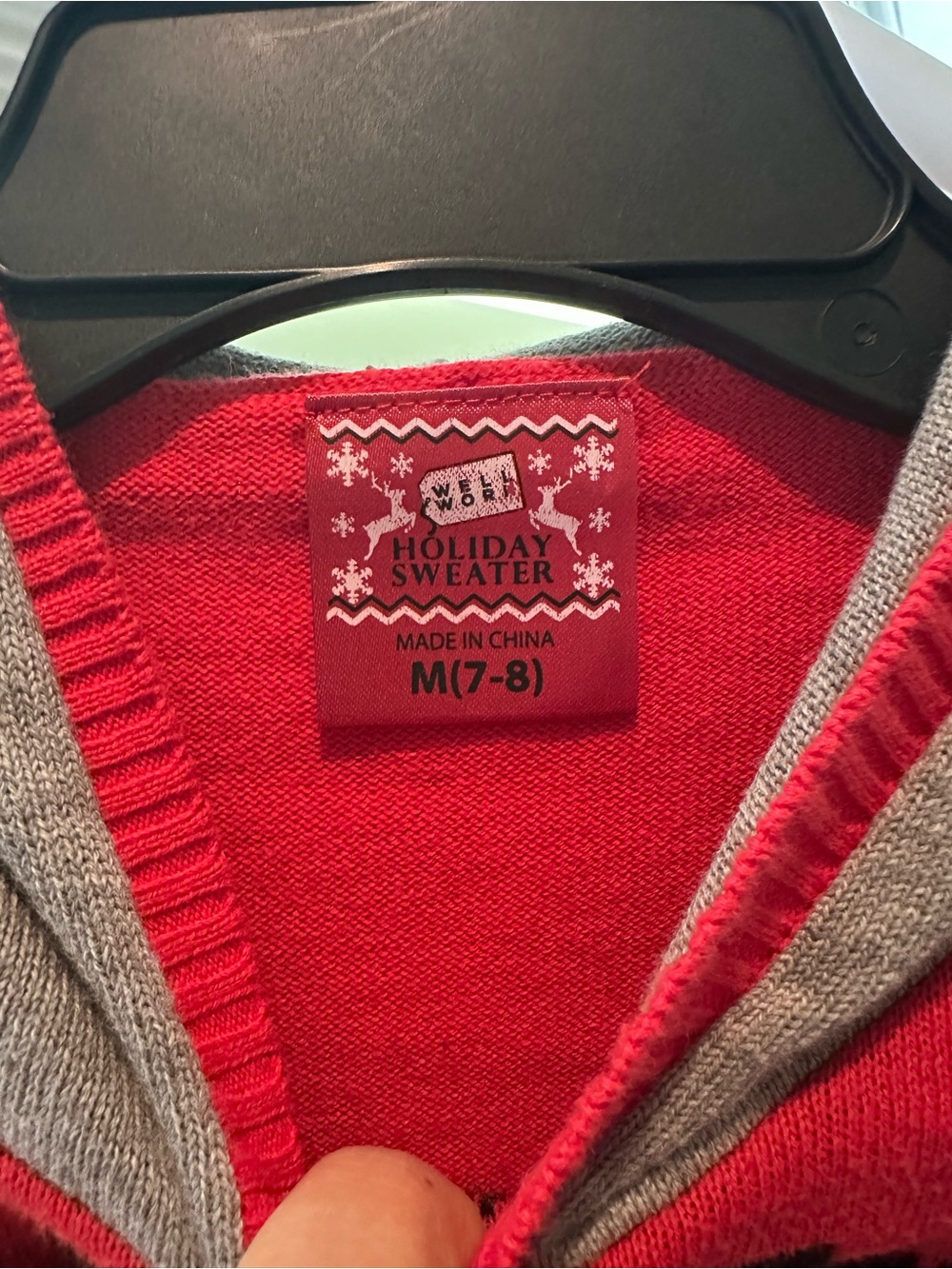 Holiday Sweater Kids Red and Gray Pullover - Brand: W&O?